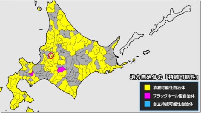 NHKの消滅自治体地図